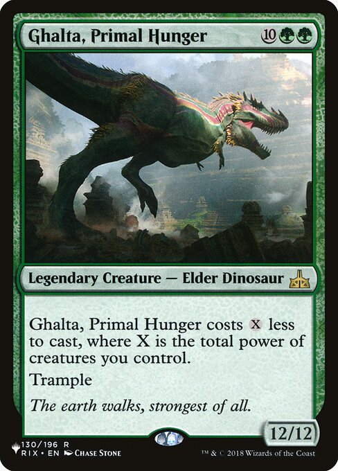 Ghalta, Primal Hunger – The List (PLST-RIX-130) Magic: The Gathering card | LC-REM-20260804-15151357428044-ee2e55f2-51bb-4c69-a4e4-0a507057767b Imagen principal del producto