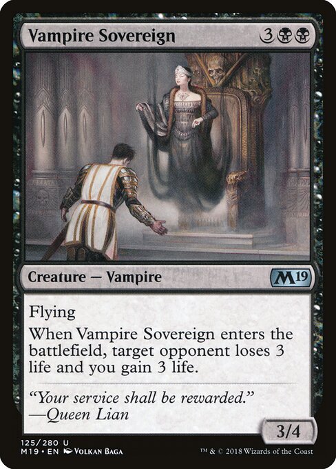 Vampire Sovereign – Core Set 2019 (M19-125) Magic: The Gathering card | LC-REM-20260804-15150651015500-ee338221-ead9-4b89-8b0c-12745c4ca13d