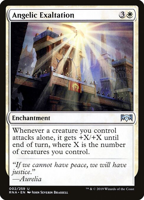 Angelic Exaltation – Ravnica Allegiance (RNA-2) Magic: The Gathering card