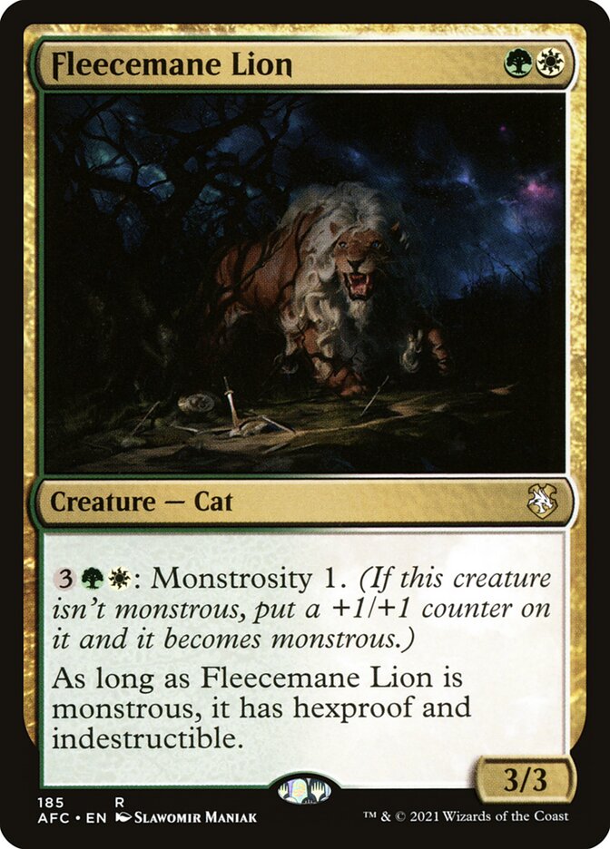 Magic-kaart Fleecemane Lion AFC-185 uit Commander: Adventures in the Forgotten Realms (Rare) Hauptbild