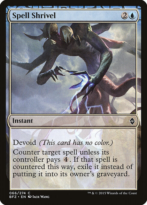 Spell Shrivel – Battle for Zendikar (BFZ-66) Magic: The Gathering card