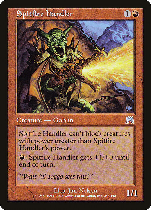 Spitfire Handler – Onslaught (ONS-236) Magic: The Gathering card
