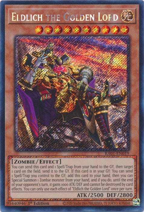 Eldlich the Golden Lord (Alternate Art) (Platinum Secret Rare) - RA01-EN019 - Platinum Secret Rare - 1st Edition