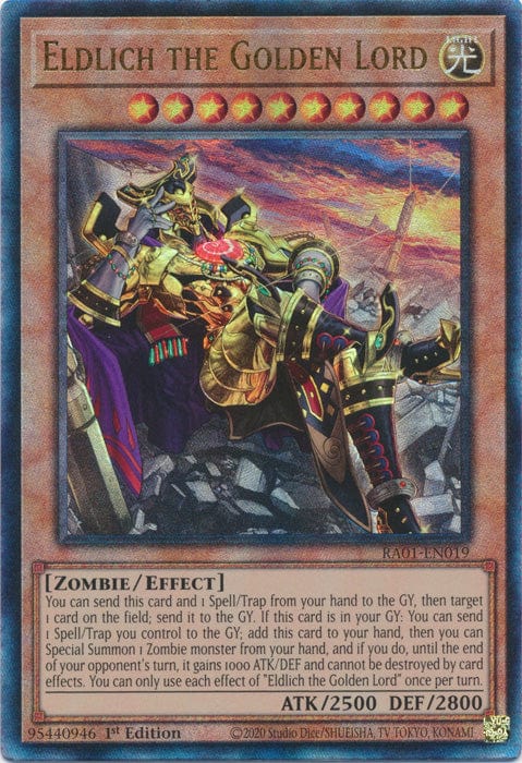 Eldlich the Golden Lord (Alternate Art) (PUR) - RA01-EN019 - Prismatic Ultimate Rare - 1st Edition