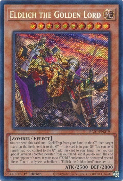 Eldlich the Golden Lord (Alternate Art) (Secret Rare) - RA01-EN019 - Secret Rare - 1st Edition