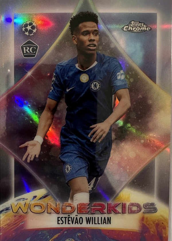 Estêvão Willian - 2025-26 Topps Chrome UEFA Club Competitions (Wonderkids RC) [WK-3] - voorkant