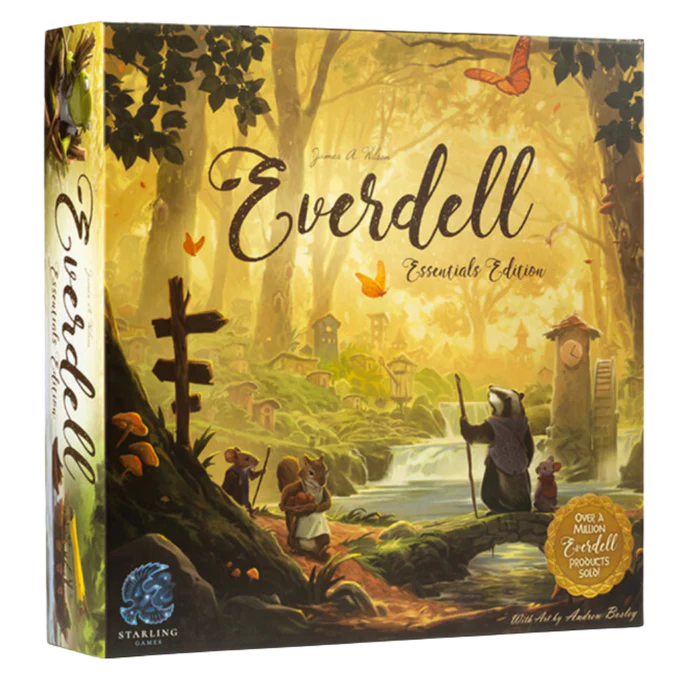 Everdell Essentials Edition Engelse doos voor- en zijaanzicht