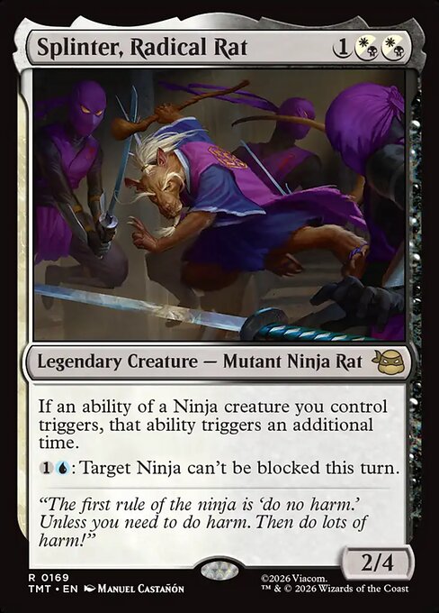 Splinter, Radical Rat – Teenage Mutant Ninja Turtles (TMT-169) Magic: The Gathering card