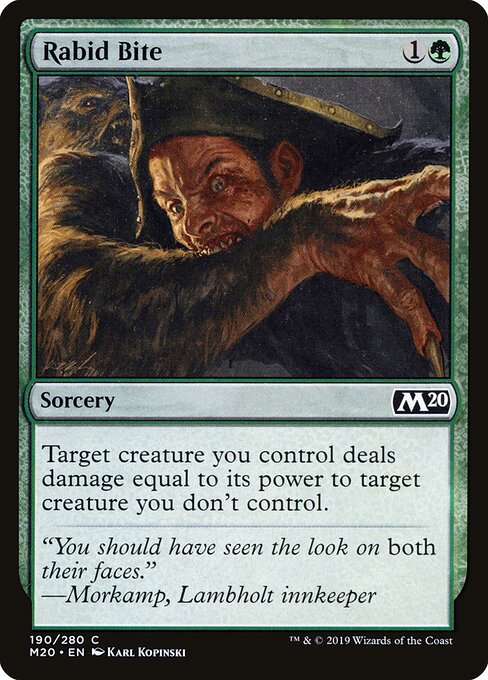 Rabid Bite – Core Set 2020 (M20-190) Magic: The Gathering card | LC-REM-20260804-15711430476108-f0d8ff93-6f62-4695-85ad-d70a0b928e92