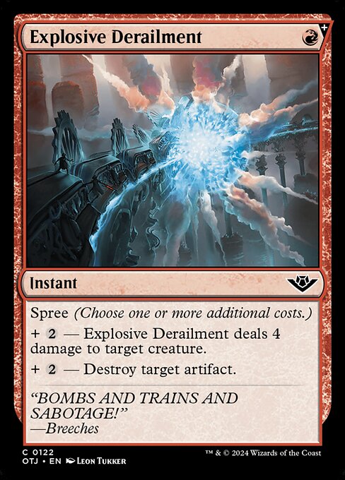Explosive Derailment – Outlaws of Thunder Junction (OTJ-122) Magic: The Gathering card | LC-REM-20260804-15610381205836-f0e3df9c-0a86-4e6f-a3c7-84a883328a3d