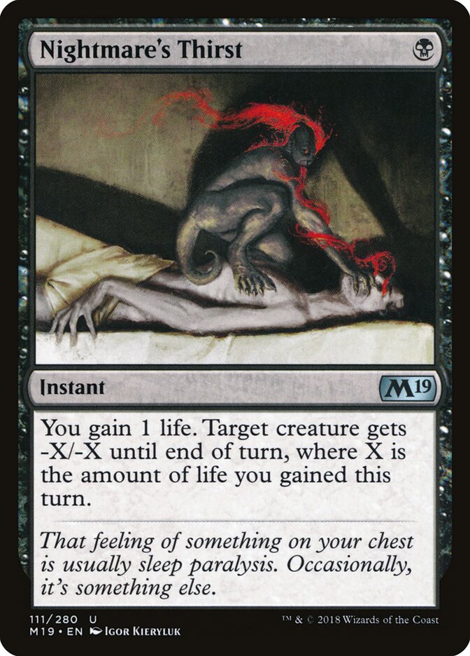 Nightmare's Thirst - Core 2019 (Uncommon) [M19-111]