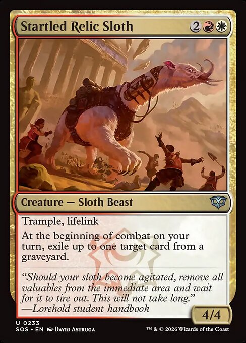 Startled Relic Sloth – Secrets of Strixhaven (SOS-233) Magic: The Gathering card Hauptbild