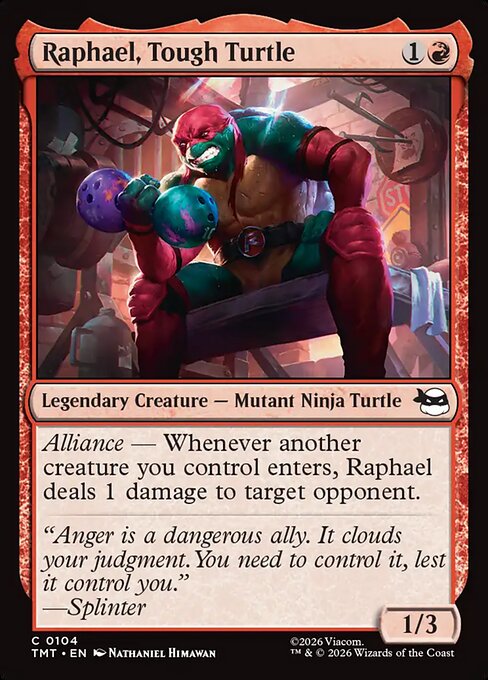 Raphael, Tough Turtle – Teenage Mutant Ninja Turtles (TMT-104) Magic: The Gathering card