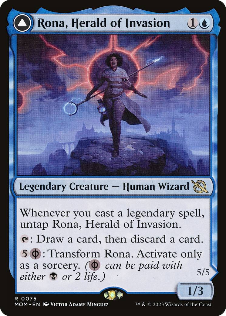 Rona, Herald of Invasion // Rona, Tolarian Obliterator – March of the Machine 75 – Magic: The Gathering single card Hauptbild