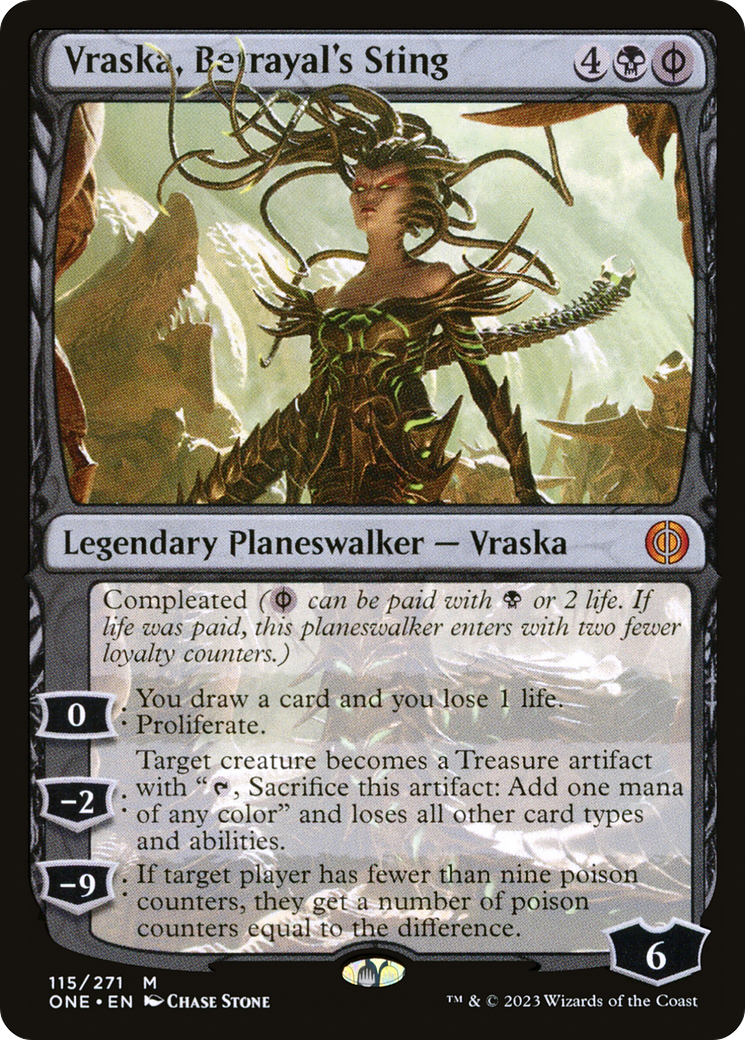 Vraska, Betrayal's Sting – Phyrexia: All Will Be One 115 – Magic: The Gathering single card Main image