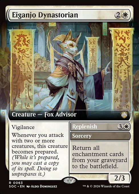 Eiganjo Dynastorian // Replenish – Secrets of Strixhaven Commander (SOC-63) Magic: The Gathering card | LC-REM-20260804-15765059666252-f6a504a6-2501-4384-9db9-da6abe1cf81d