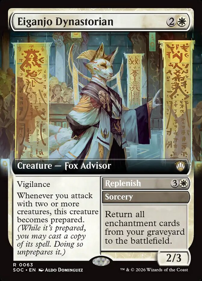 Magic-kaart Eiganjo Dynastorian // Replenish XSOC-63 uit Commander: Secrets of Strixhaven: Extras (Rare) Hoofdafbeelding
