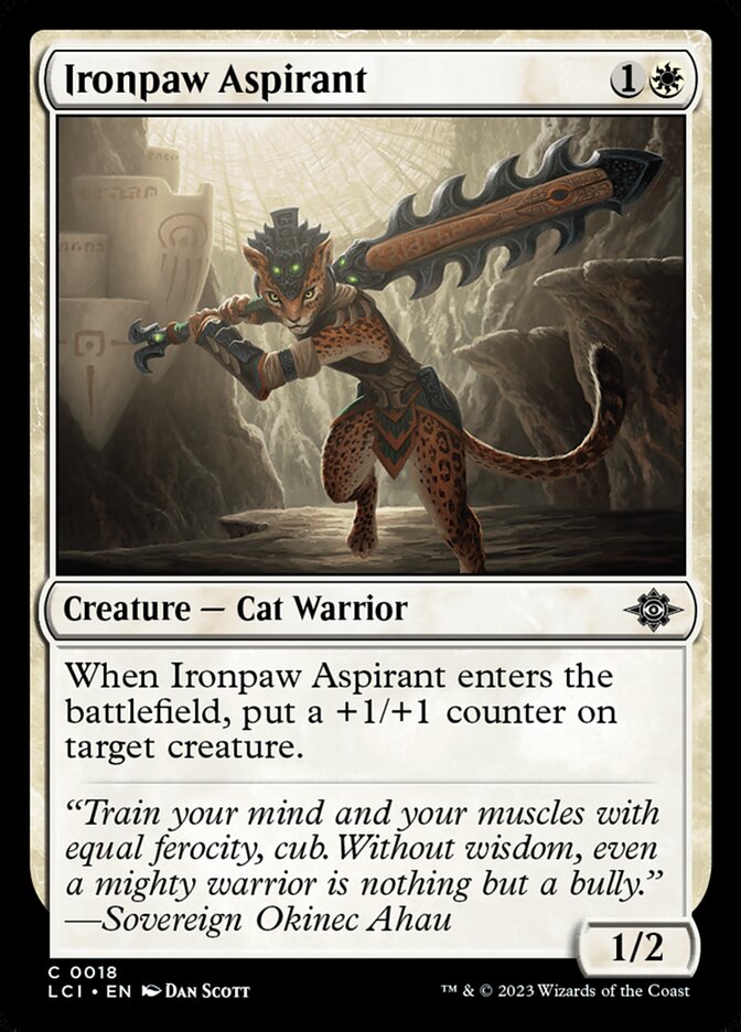 Magic-kaart Ironpaw Aspirant LCI-18 uit The Lost Caverns of Ixalan (Common)