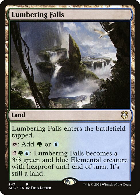Lumbering Falls – Commander: Adventures in the Forgotten Realms (AFC-247) Magic: The Gathering card