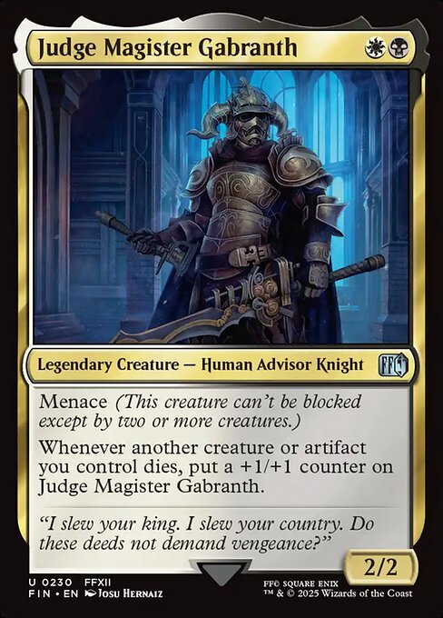 Judge Magister Gabranth – Final Fantasy (FIN-230) Magic: The Gathering card | LC-REM-20260804-15339598807372-f9e64cb6-48f7-41d3-99e7-4b0bc3b33fd7 Imagen principal del producto