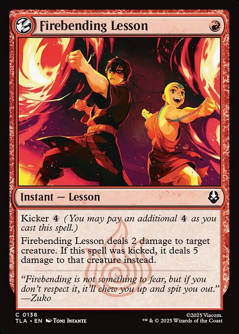 Firebending Lesson – Magic: The Gathering | Avatar: The Last Airbender (TLA-138) Magic: The Gathering card Hoofdafbeelding
