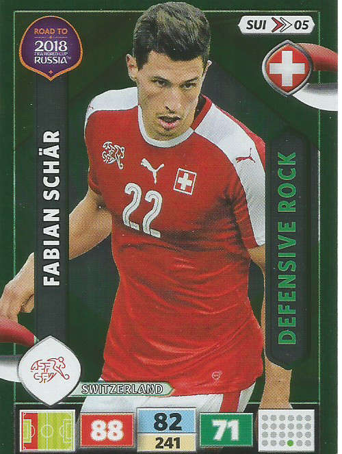 Fabian Schär - Road to 2018 FIFA World Cup Russia Adrenalyn XL Defensive Rock #SUI05 - Near Mint