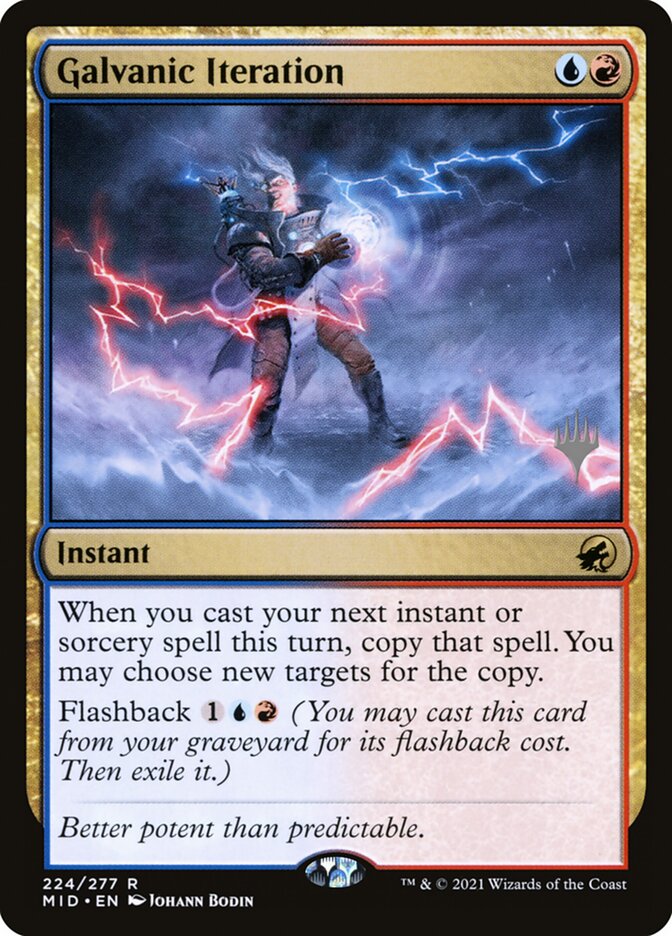 Magic-kaart Galvanic Iteration PMID-224p uit Innistrad: Midnight Hunt Promos (Rare)