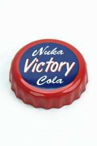 Close-up van één Fallout Nuka Victory Cola bottle cap
