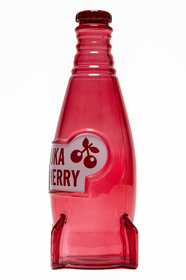 Fallout Nuka Cherry glazen replicafles, vooraanzicht