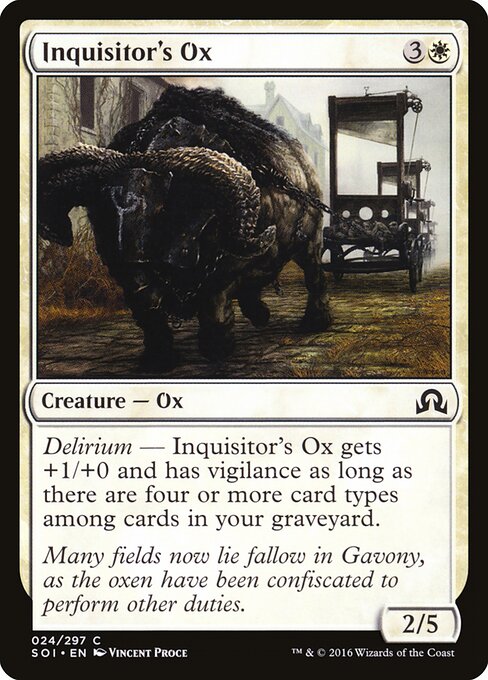 Inquisitor's Ox – Shadows over Innistrad (SOI-24) Magic: The Gathering card