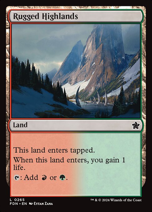 Rugged Highlands – Magic: The Gathering Foundations (FDN-265) Magic: The Gathering card Hoofdafbeelding
