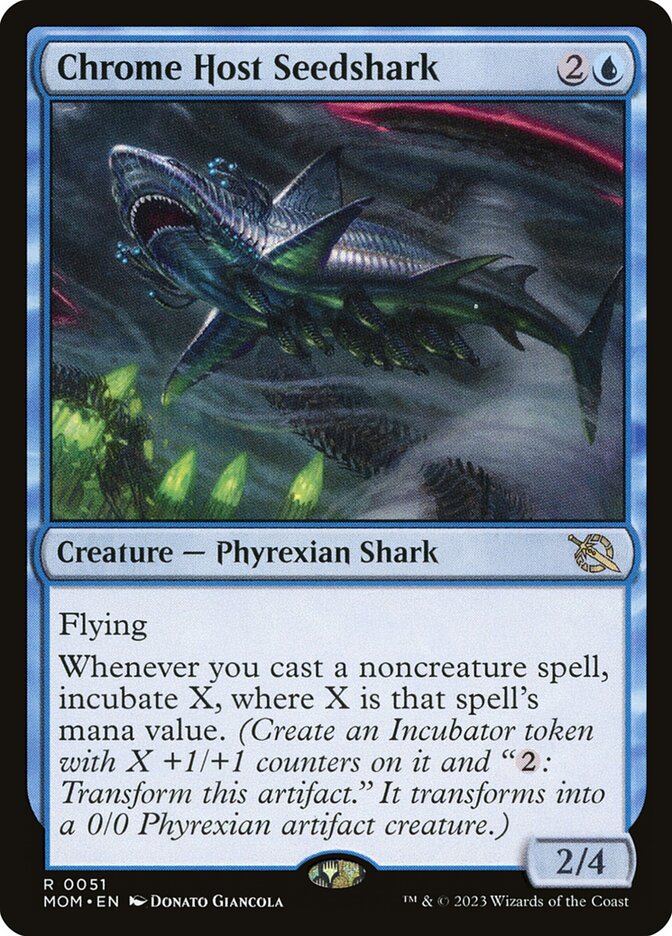 Magic-kaart Chrome Host Seedshark MOM-51 uit March of the Machine (Rare)
