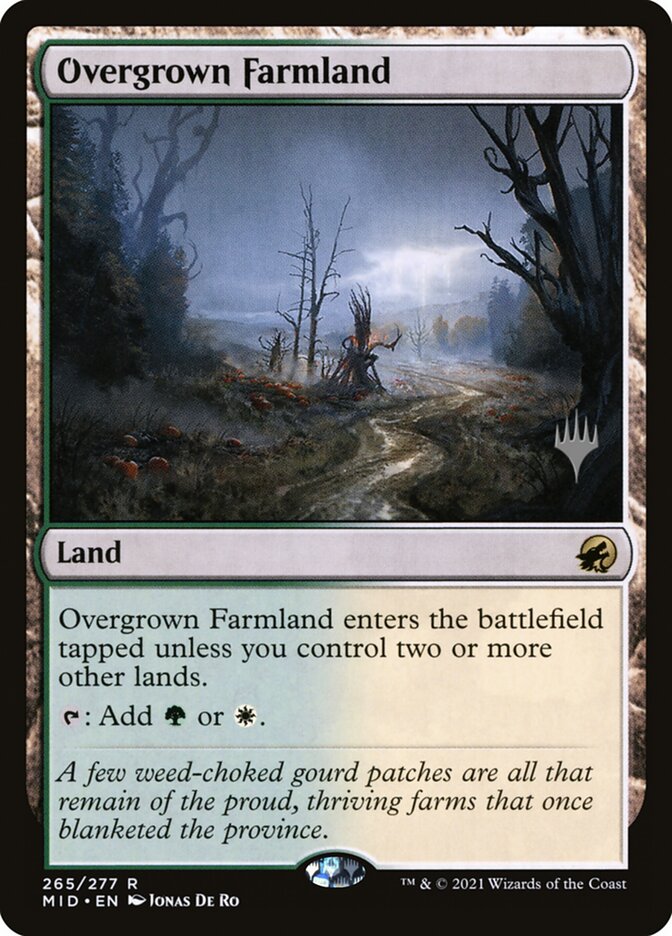 Magic-kaart Overgrown Farmland PMID-265 uit Innistrad: Midnight Hunt: Promos (Rare) Immagine principale del prodotto
