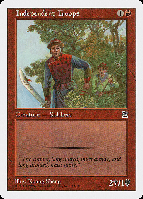 Independent Troops – Portal Three Kingdoms (PTK-114) Magic: The Gathering card | LC-REM-20260804-15520574472524-ff7a4769-7a64-4016-8db0-b56c6b98aff3