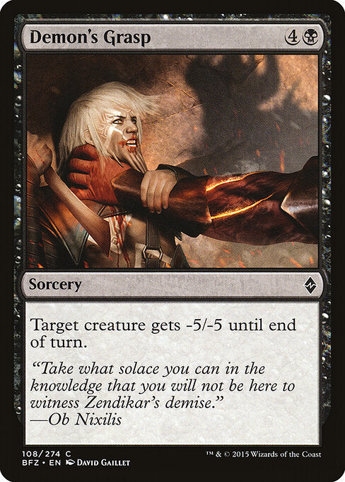 Demon's Grasp – Battle for Zendikar (BFZ-108) Magic: The Gathering card