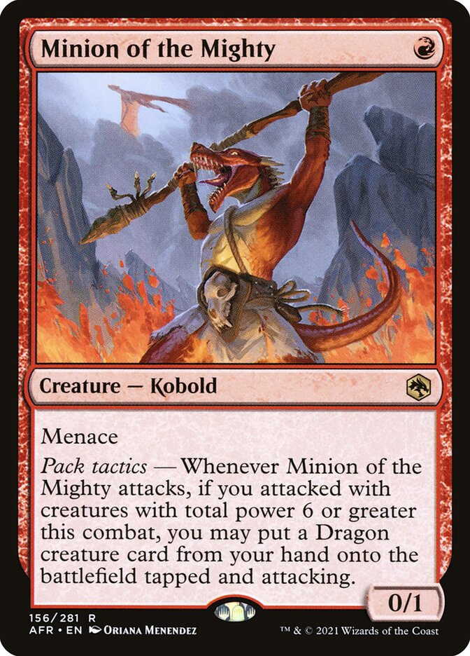 Magic-kaart Minion of the Mighty AFR-156 uit Adventures in the Forgotten Realms (Rare) Imagen principal del producto