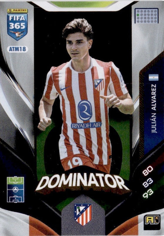 Julián Álvarez Dominator ATM18 - Panini FIFA 365 2026 Adrenalyn XL kaart
