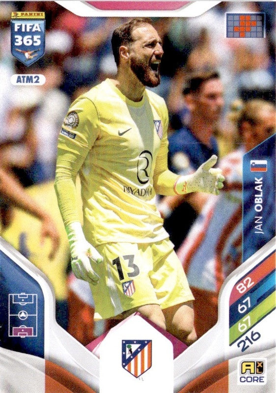 Jan Oblak Base ATM2 - Panini FIFA 365 2026 Adrenalyn XL kaart Hauptbild