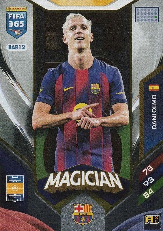 Dani Olmo Magician BAR12 - Panini FIFA 365 2026 Adrenalyn XL kaart