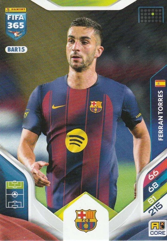 Ferran Torres Base BAR15 - Panini FIFA 365 2026 Adrenalyn XL kaart