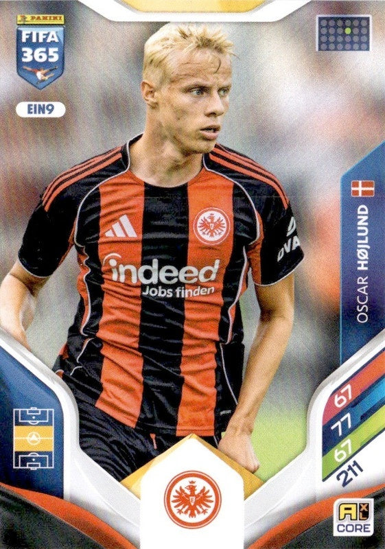 Oscar Højlund Base EIN9 - Panini FIFA 365 2026 Adrenalyn XL kaart Main image