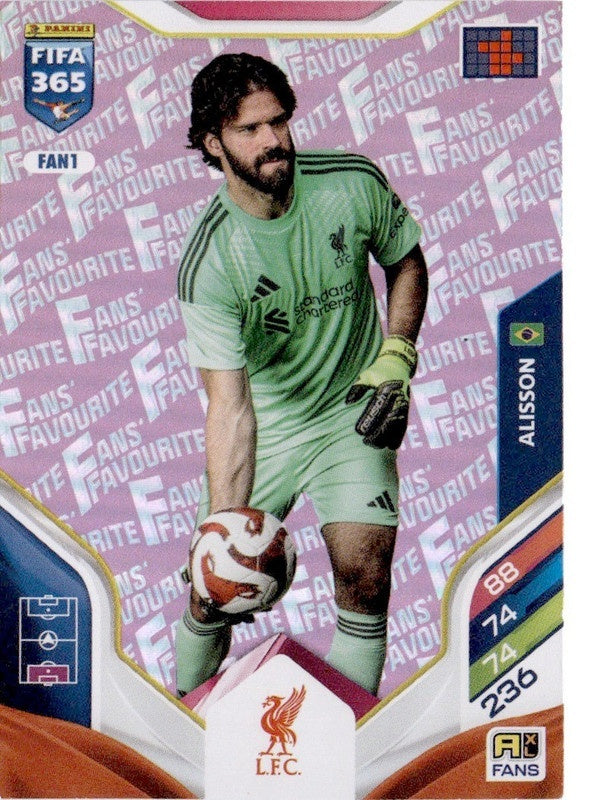 Alisson Fan Favourite - Pink Parallel FAN1 - Panini FIFA 365 2026 Adrenalyn XL kaart