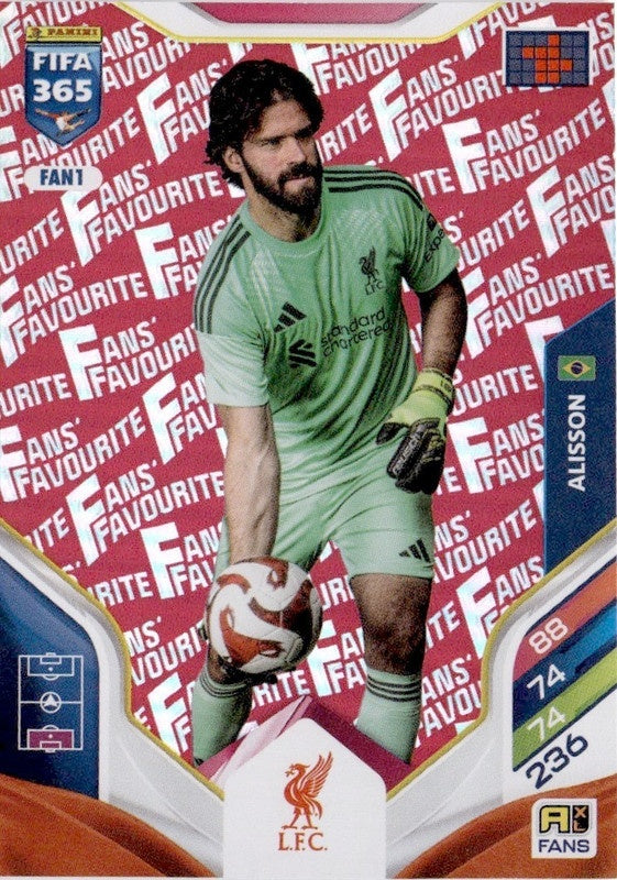Alisson Fan Favourite - Red Parallel FAN1 - Panini FIFA 365 2026 Adrenalyn XL kaart