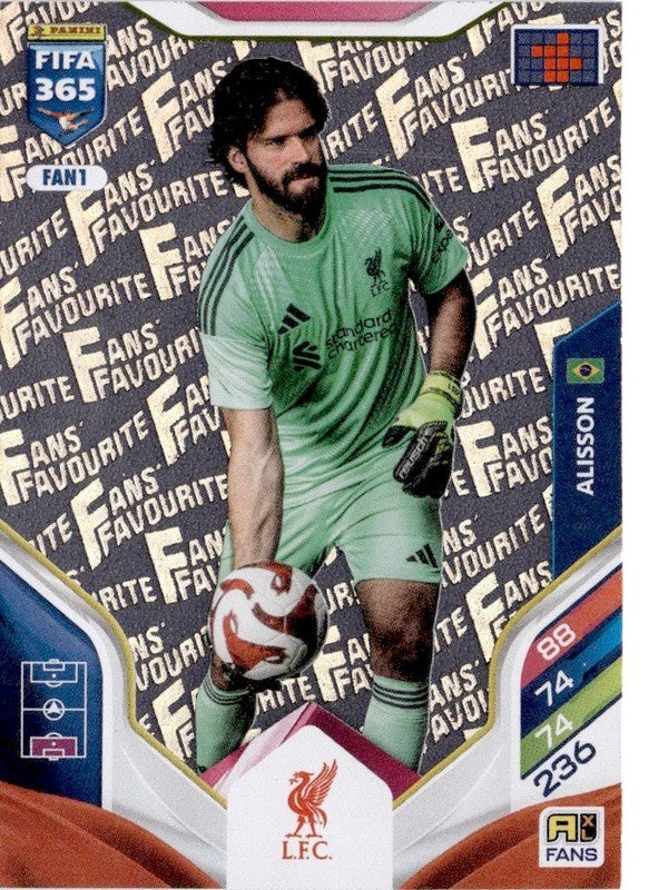 Alisson Fan Favourite FAN1 - Panini FIFA 365 2026 Adrenalyn XL kaart