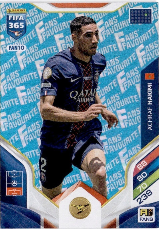 Achraf Hakimi Fan Favourite - Blue Parallel FAN10 - Panini FIFA 365 2026 Adrenalyn XL kaart Image principale du produit