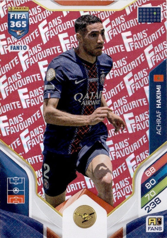 Achraf Hakimi Fan Favourite - Red Parallel FAN10 - Panini FIFA 365 2026 Adrenalyn XL kaart