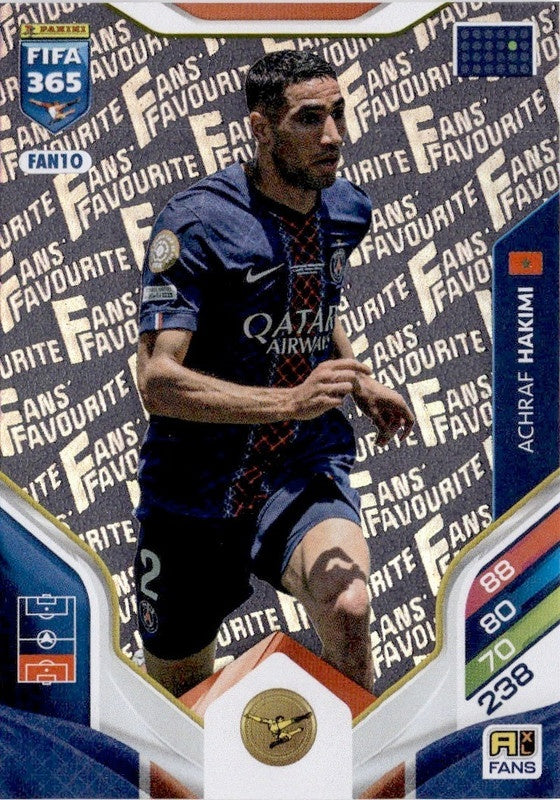 Achraf Hakimi Fan Favourite FAN10 - Panini FIFA 365 2026 Adrenalyn XL kaart Image principale du produit