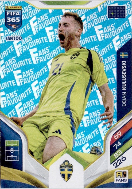 Dejan Kulusevskin Fan Favourite - Blue Parallel FAN100 - Panini FIFA 365 2026 Adrenalyn XL kaart Main image