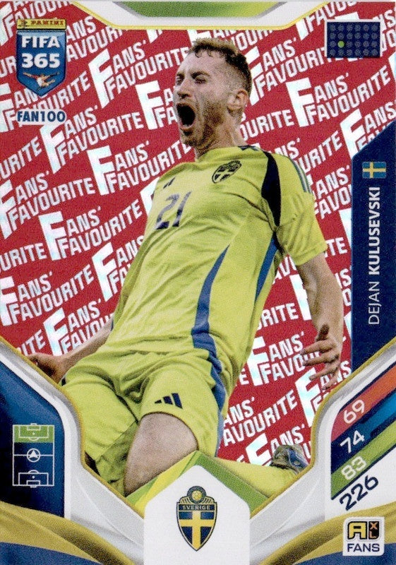 Dejan Kulusevskin Fan Favourite - Red Parallel FAN100 - Panini FIFA 365 2026 Adrenalyn XL kaart Main image