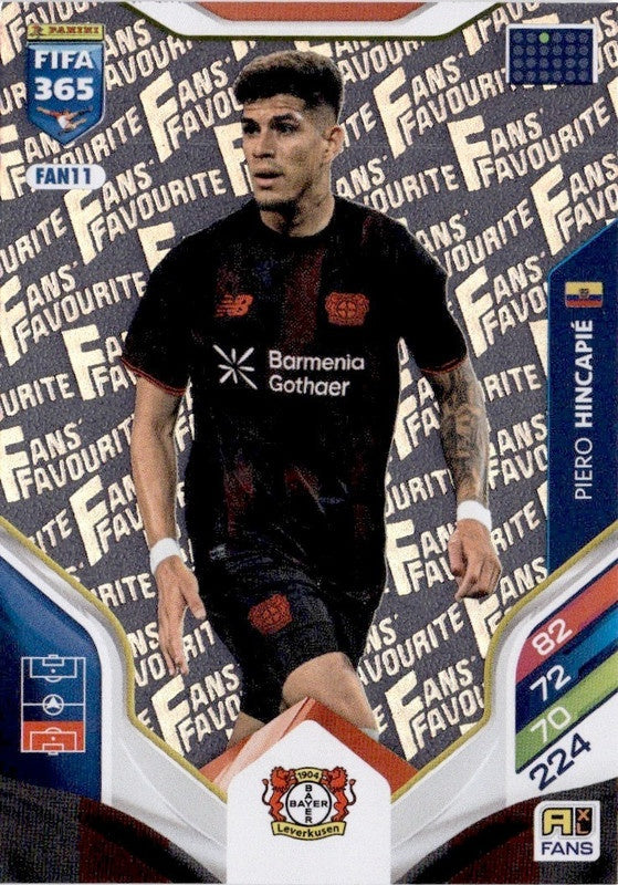 Piero Hincapié Fan Favourite FAN11 - Panini FIFA 365 2026 Adrenalyn XL kaart